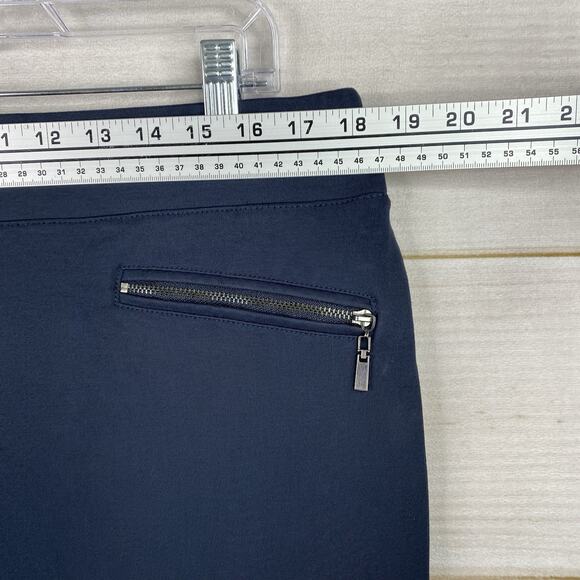 Liverpool Skirt Womens 14 Navy Blue Ponte Zip Pockets Mini Stretch Pull On - Picture 3 of 9